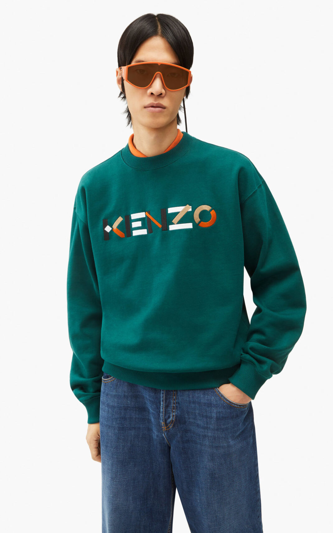 Sudadera Kenzo Logo oversized multicoloured Hombre Azules BAZ508172